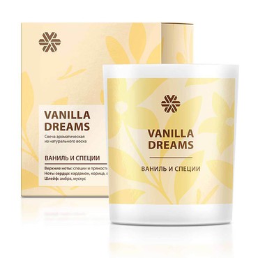 Vanilla Dreams (Ваниль и специи), ароматическая свеча из натурального воска